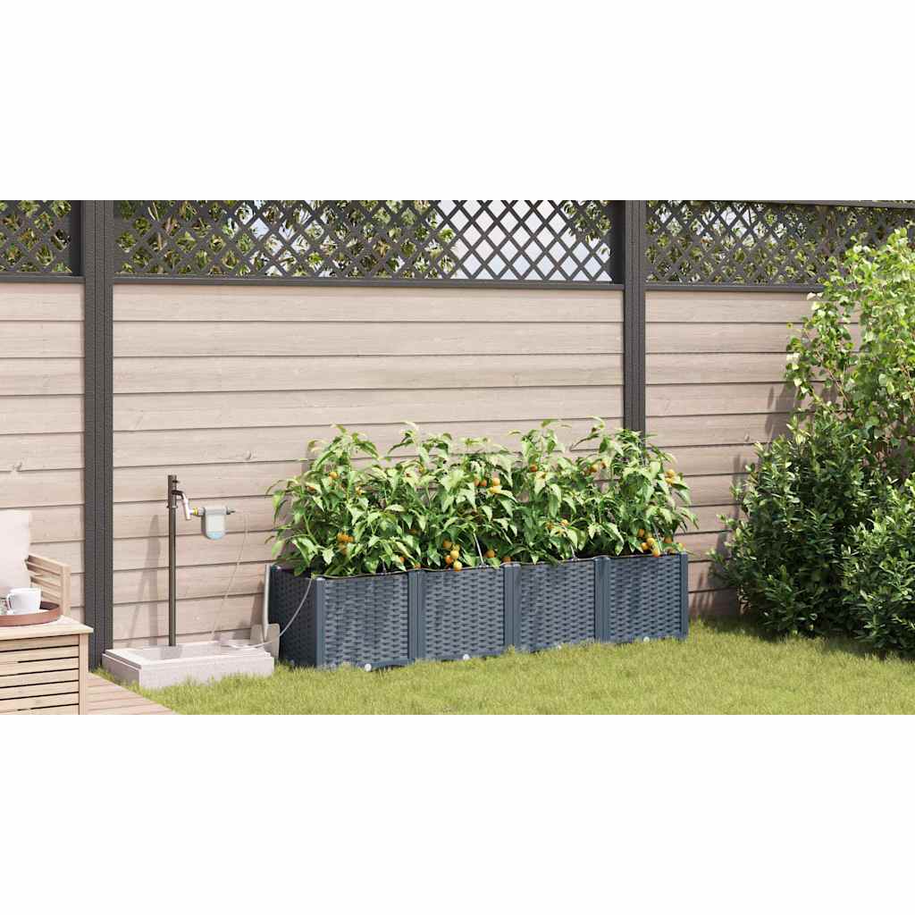 Vasos de Jardim Cinzento-claro 160 x 40 x 37.5 cm Aço