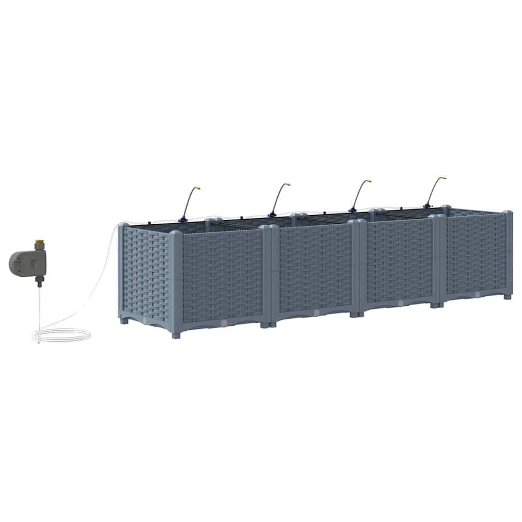 Vasos de Jardim Cinzento-claro 160 x 40 x 37.5 cm Aço