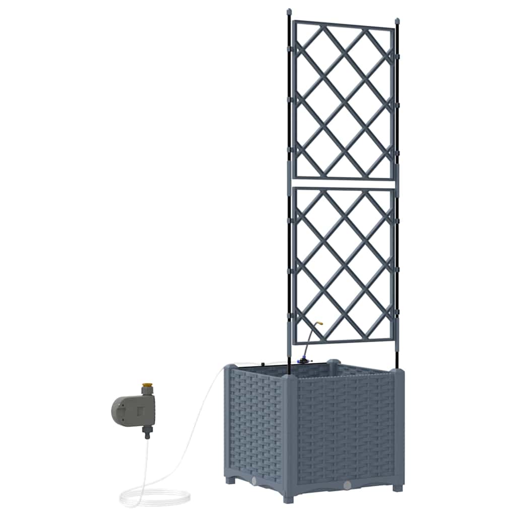 Vasos de Jardim Cinzento-claro 40 x 40 x 142 cm Aço