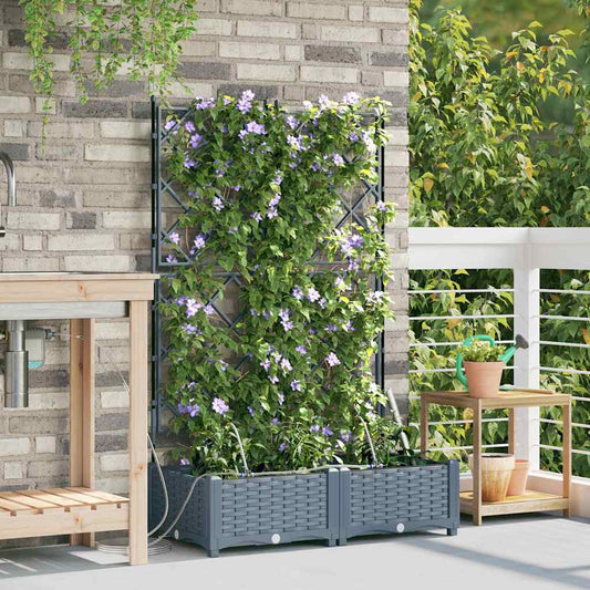 Vasos de Jardim Cinzento-claro 80 x 40 x 126 cm Aço