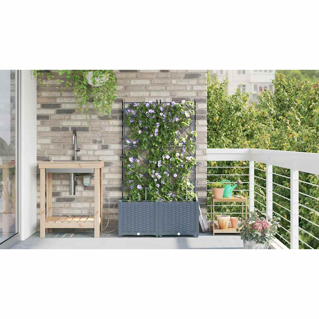 Vasos de Jardim Cinzento-claro 80 x 40 x 142 cm Aço