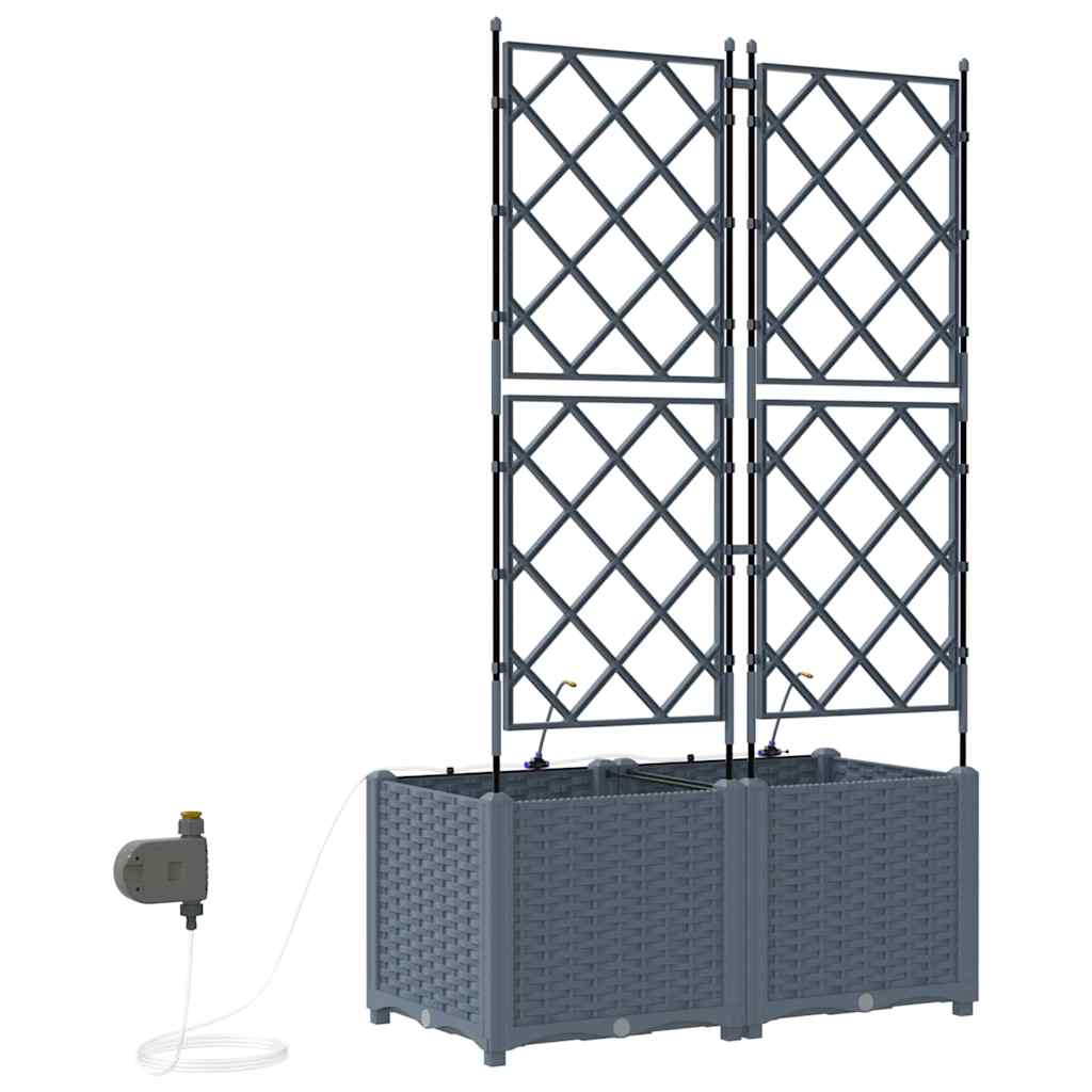 Vasos de Jardim Cinzento-claro 80 x 40 x 142 cm Aço