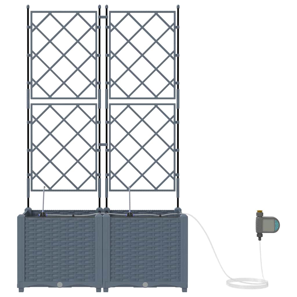 Vasos de Jardim Cinzento-claro 80 x 40 x 142 cm Aço