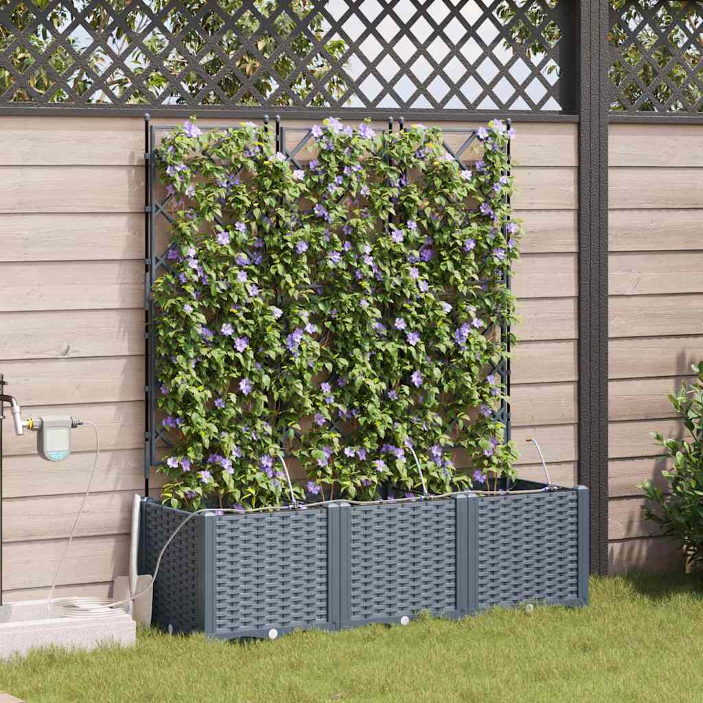 Vasos de Jardim Cinzento-claro 120 x 40 x 142 cm Aço