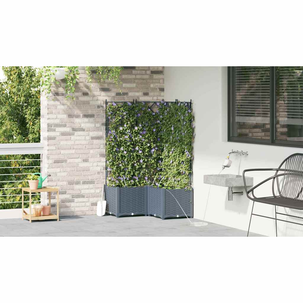 Vasos de Jardim Cinzento-claro 80 x 80 x 142 cm Aço
