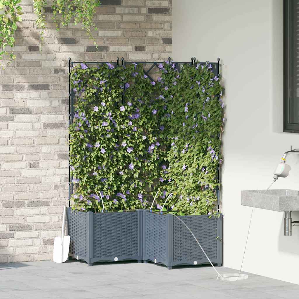 Vasos de Jardim Cinzento-claro 80 x 80 x 142 cm Aço