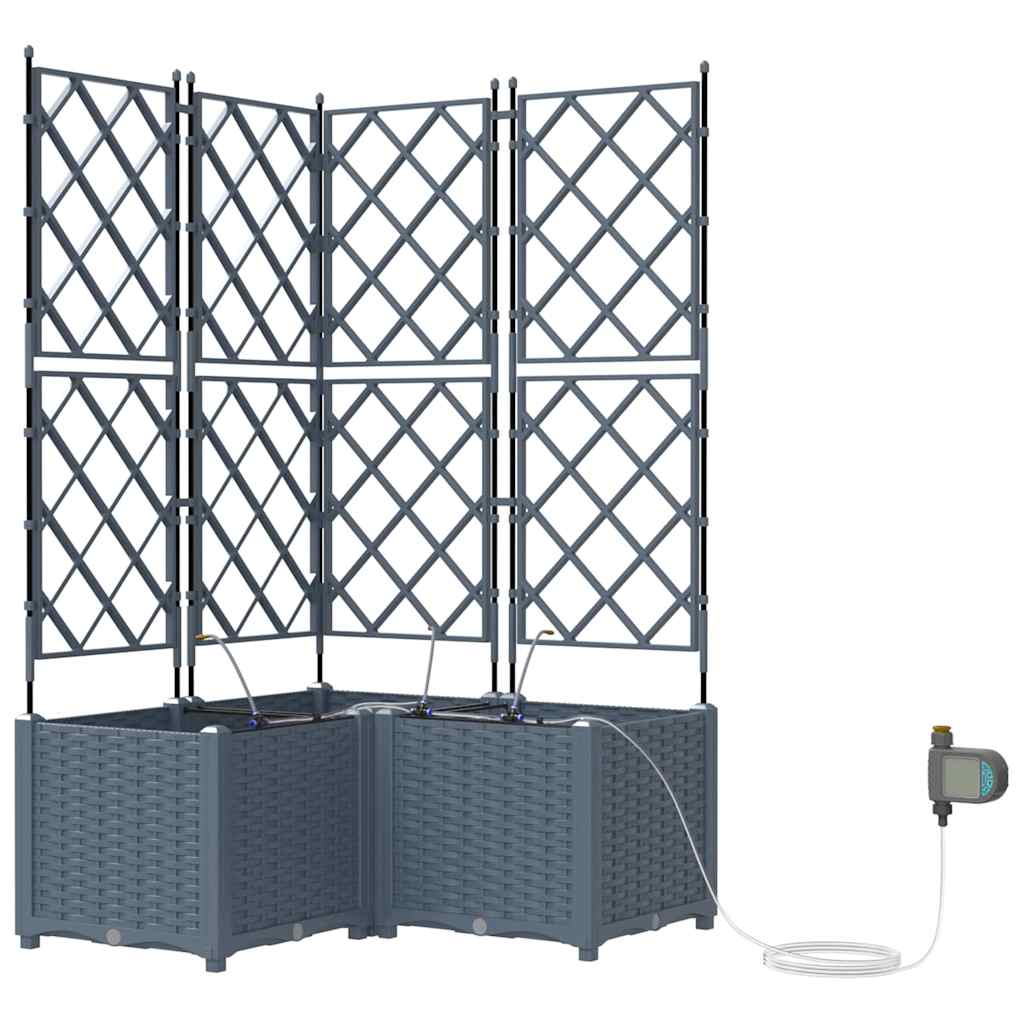 Vasos de Jardim Cinzento-claro 80 x 80 x 142 cm Aço