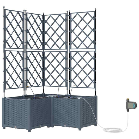 Vasos de Jardim Cinzento-claro 80 x 80 x 142 cm Aço