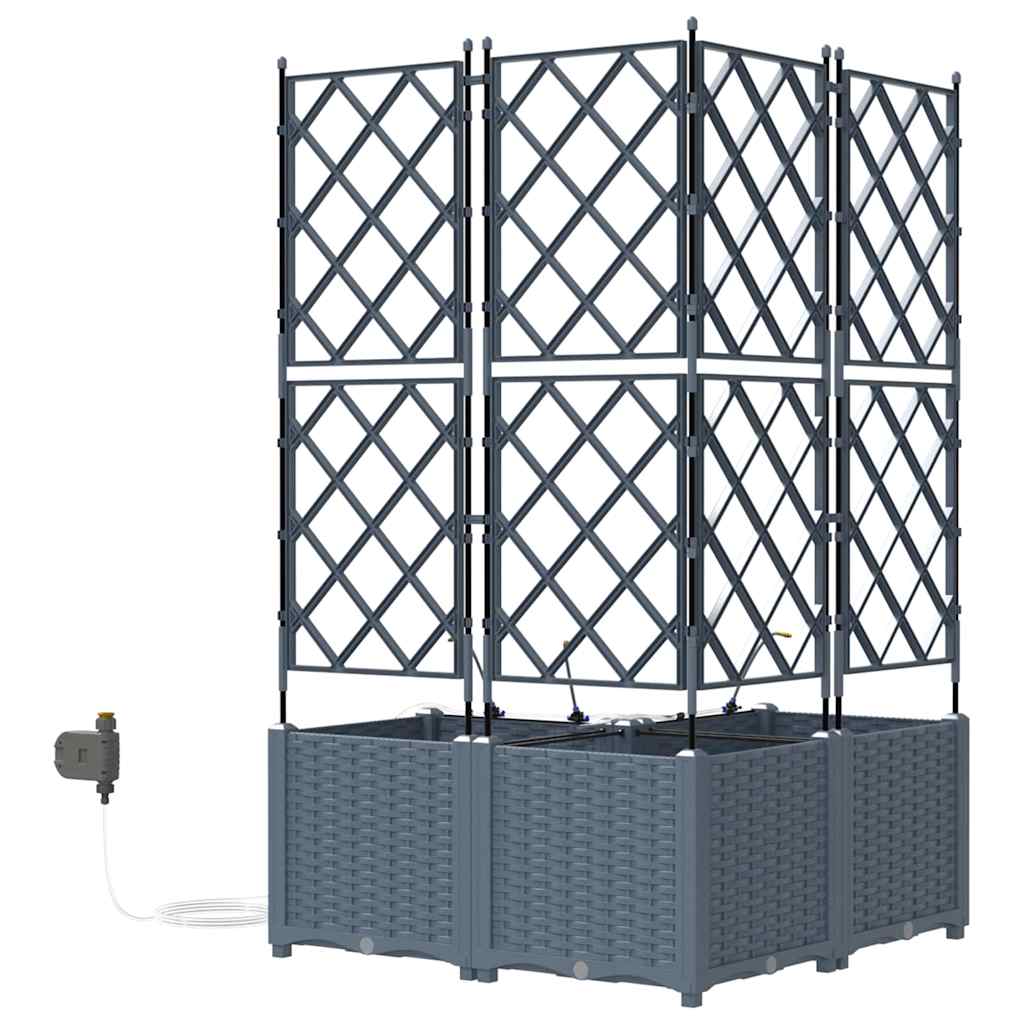 Vasos de Jardim Cinzento-claro 80 x 80 x 142 cm Aço