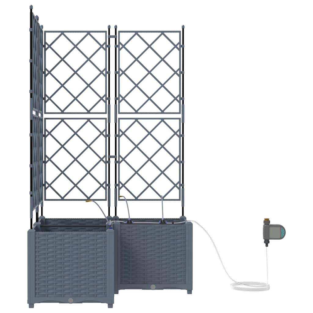 Vasos de Jardim Cinzento-claro 80 x 80 x 142 cm Aço