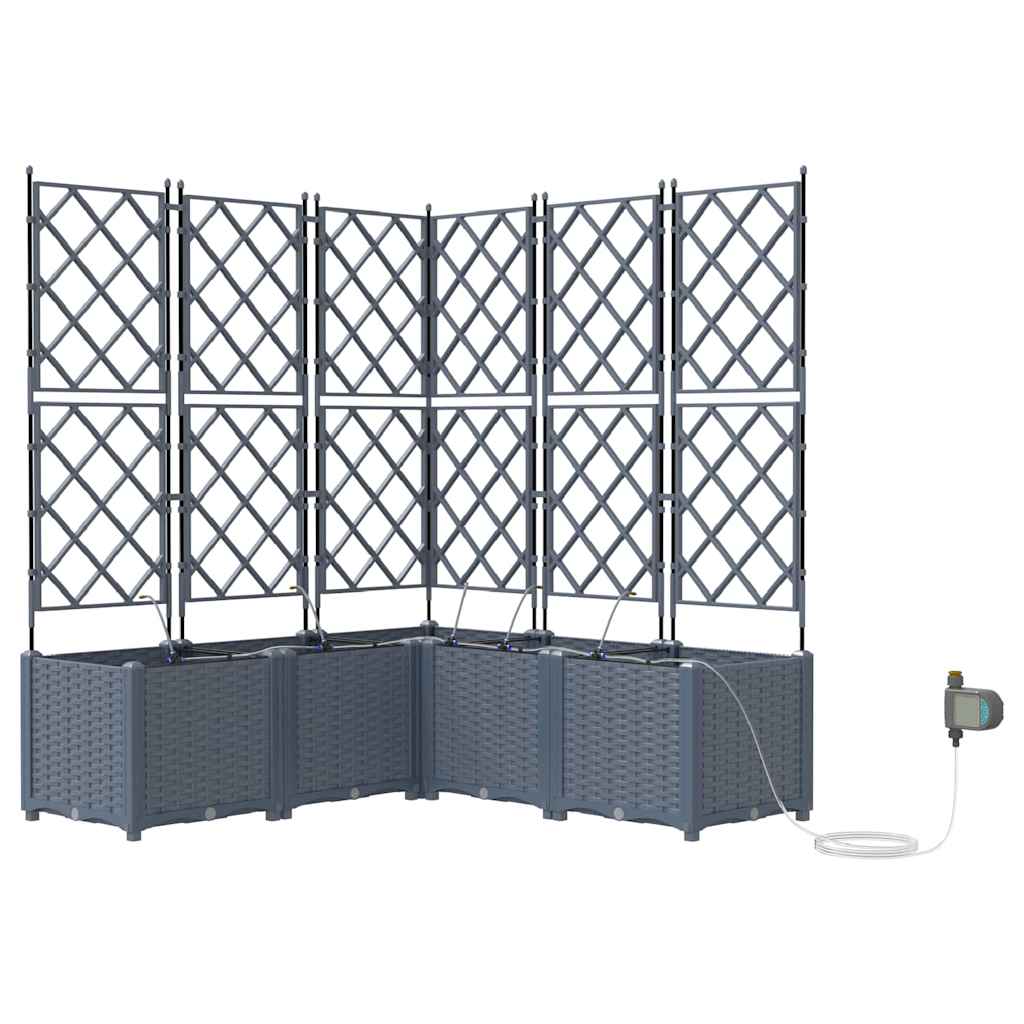 Vasos de Jardim Cinzento-claro 120 x 120 x 142 cm Aço