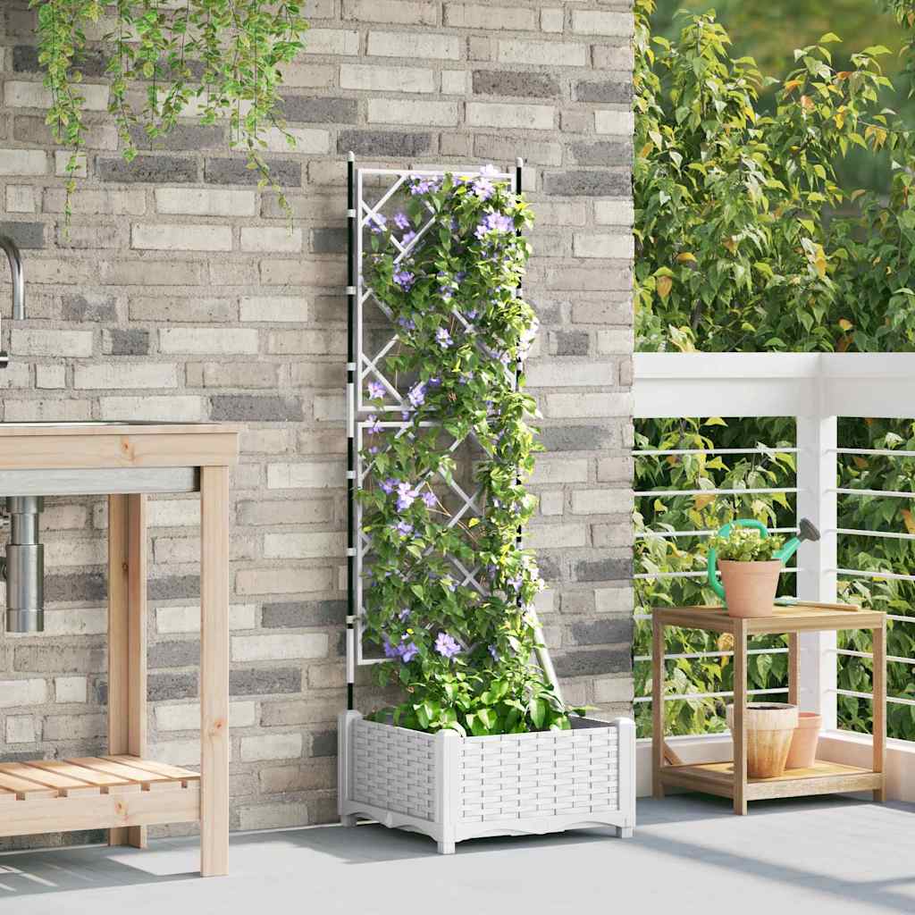 Jardineira com Treliça Branco 40 x 40 x 125.5 cm PP