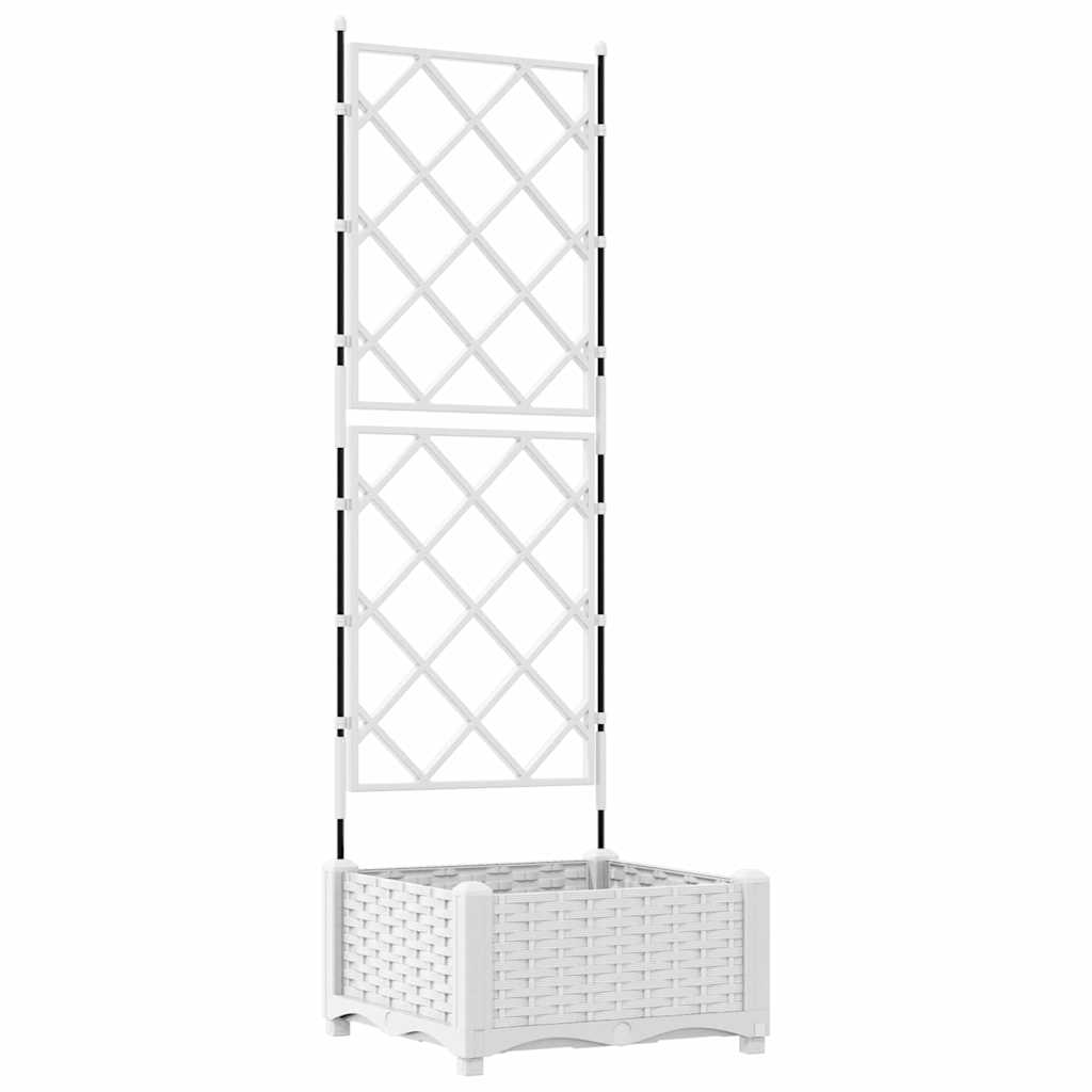 Jardineira com Treliça Branco 40 x 40 x 125.5 cm PP