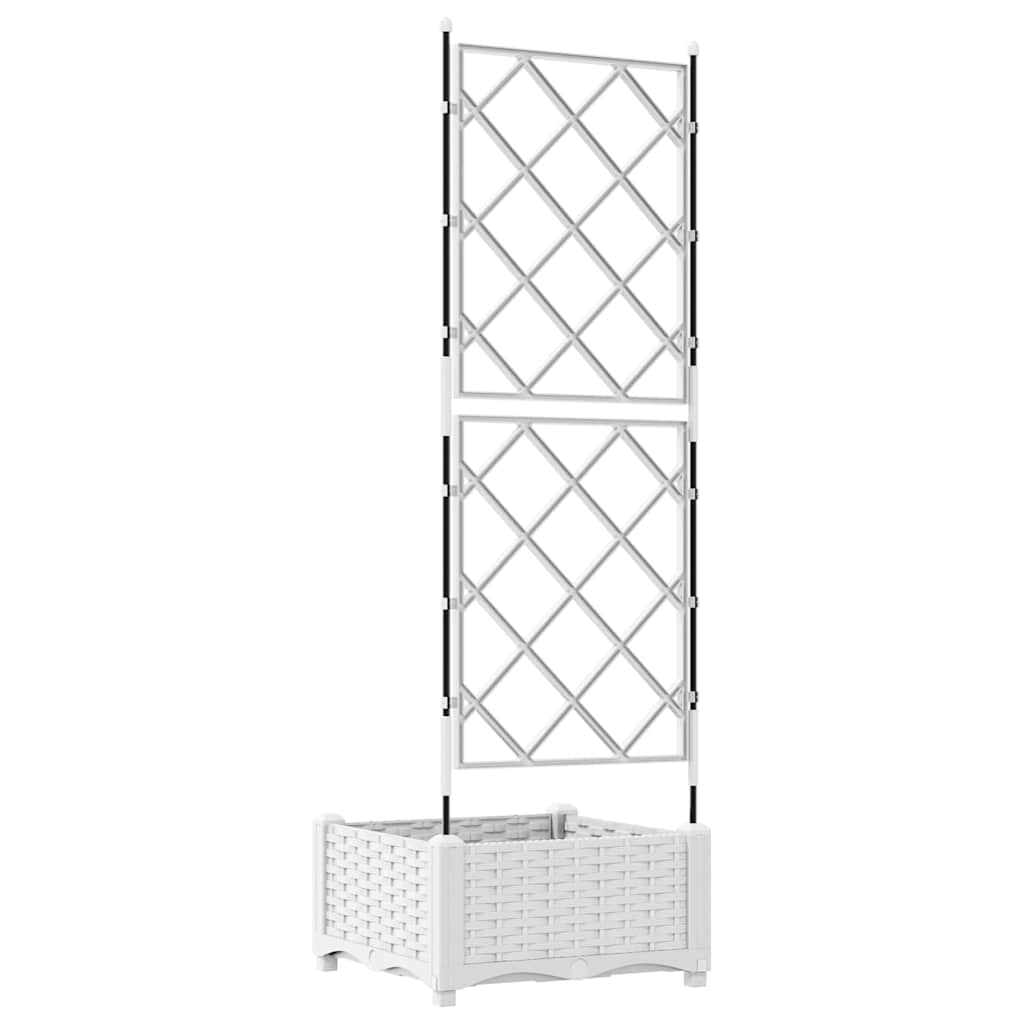 Jardineira com Treliça Branco 40 x 40 x 125.5 cm PP