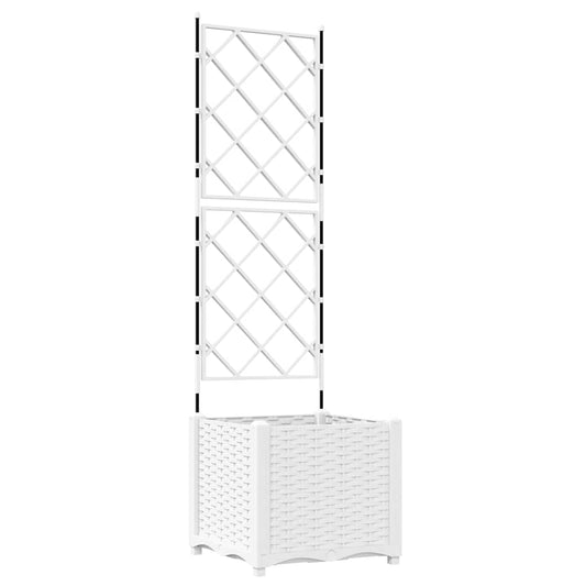 Jardineira com Treliça Branco 40 x 40 x 143 cm PP
