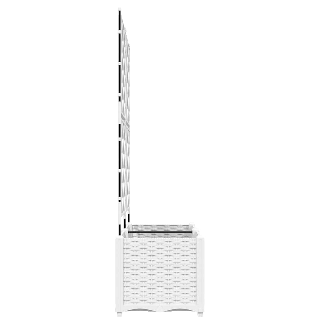 Jardineira com Treliça 2 pcs Branco 80 x 40 x 143 cm PP
