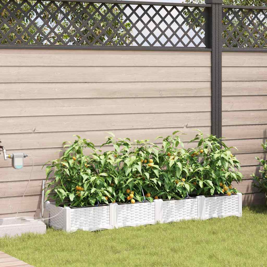 Vasos de Jardim Branco 160 x 40 x 22 cm Aço