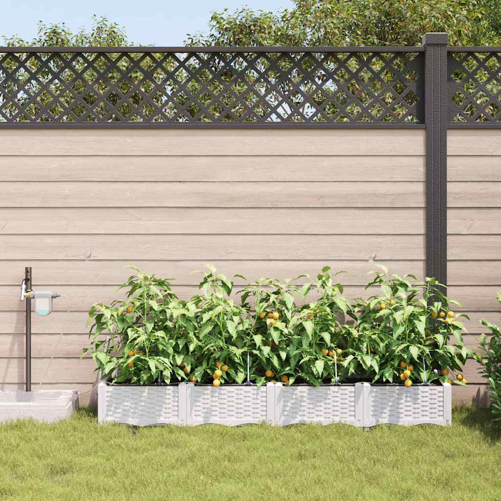 Vasos de Jardim Branco 160 x 40 x 22 cm Aço