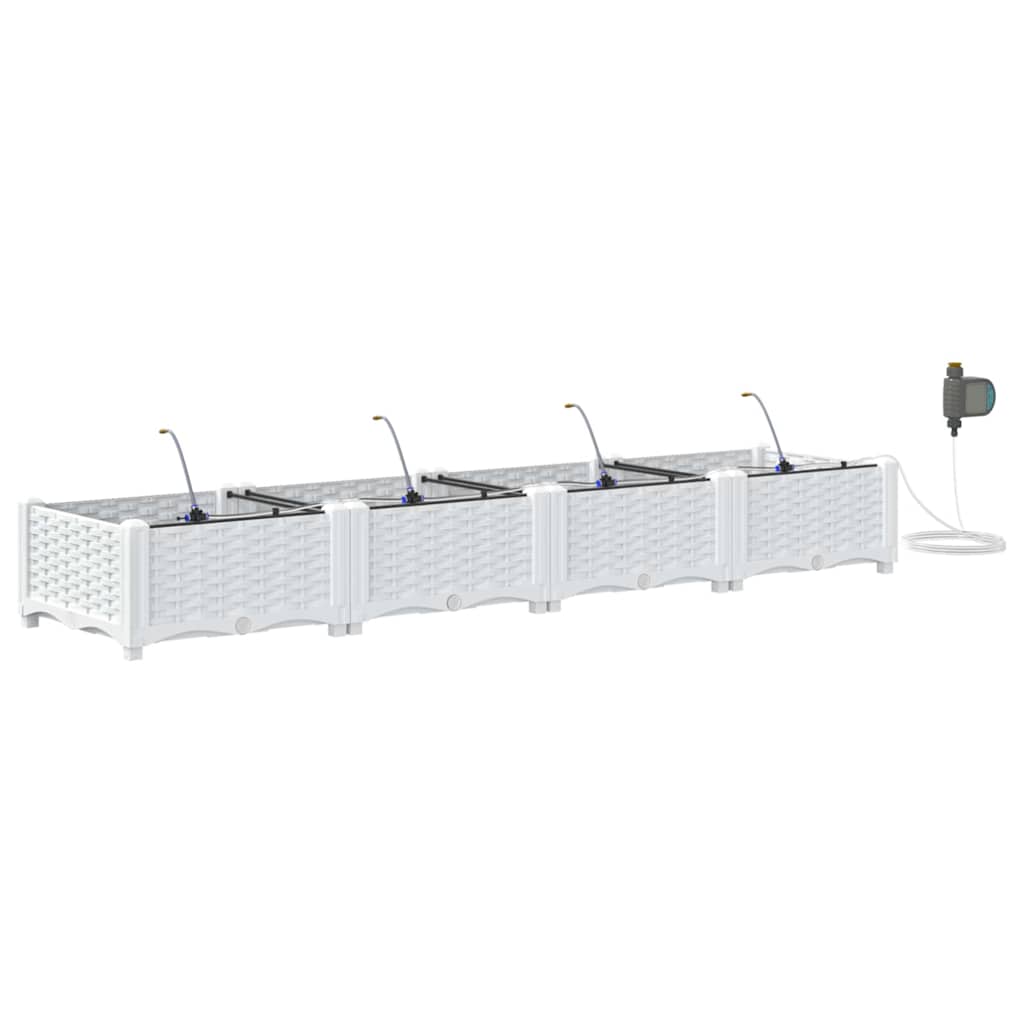 Vasos de Jardim Branco 160 x 40 x 22 cm Aço
