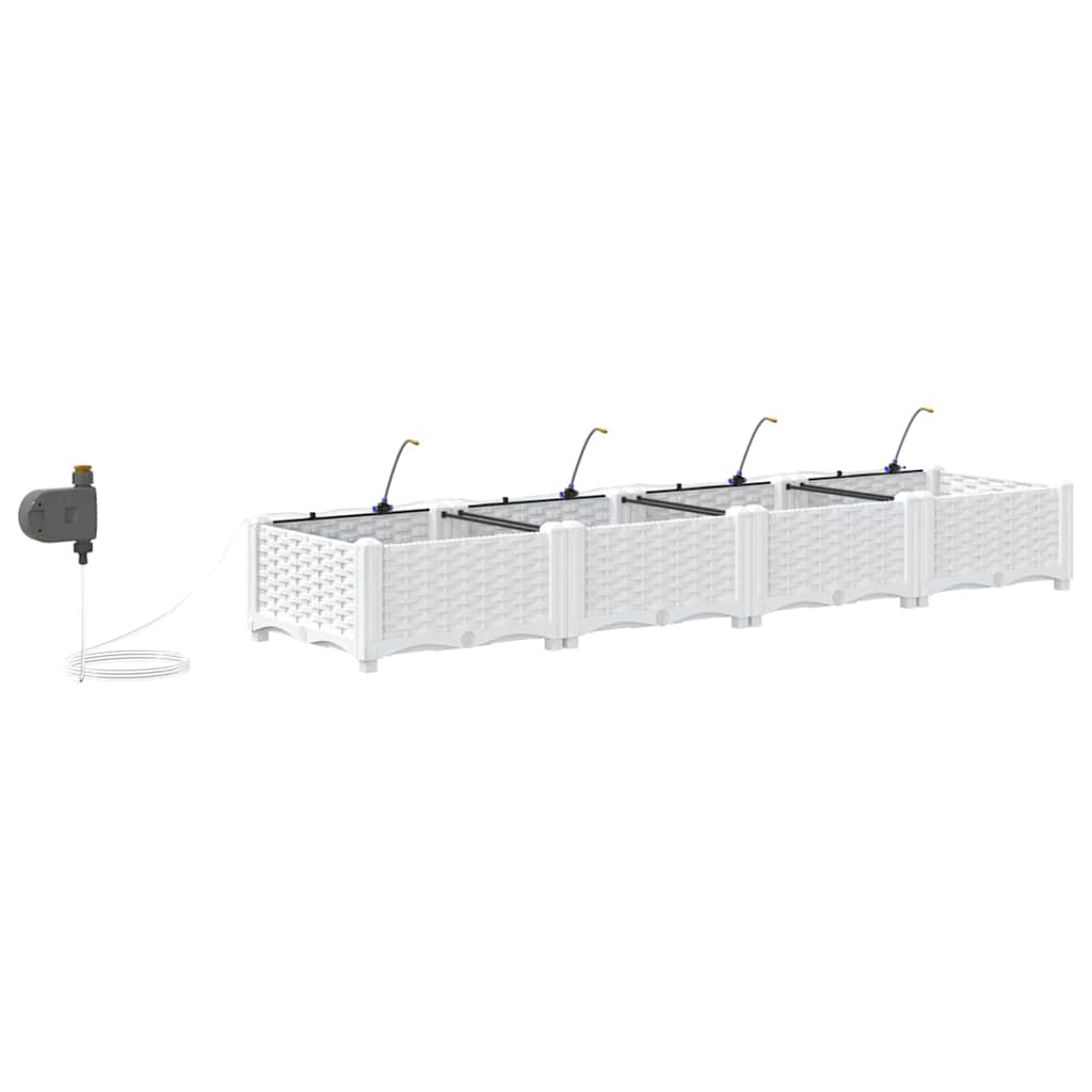 Vasos de Jardim Branco 160 x 40 x 22 cm Aço