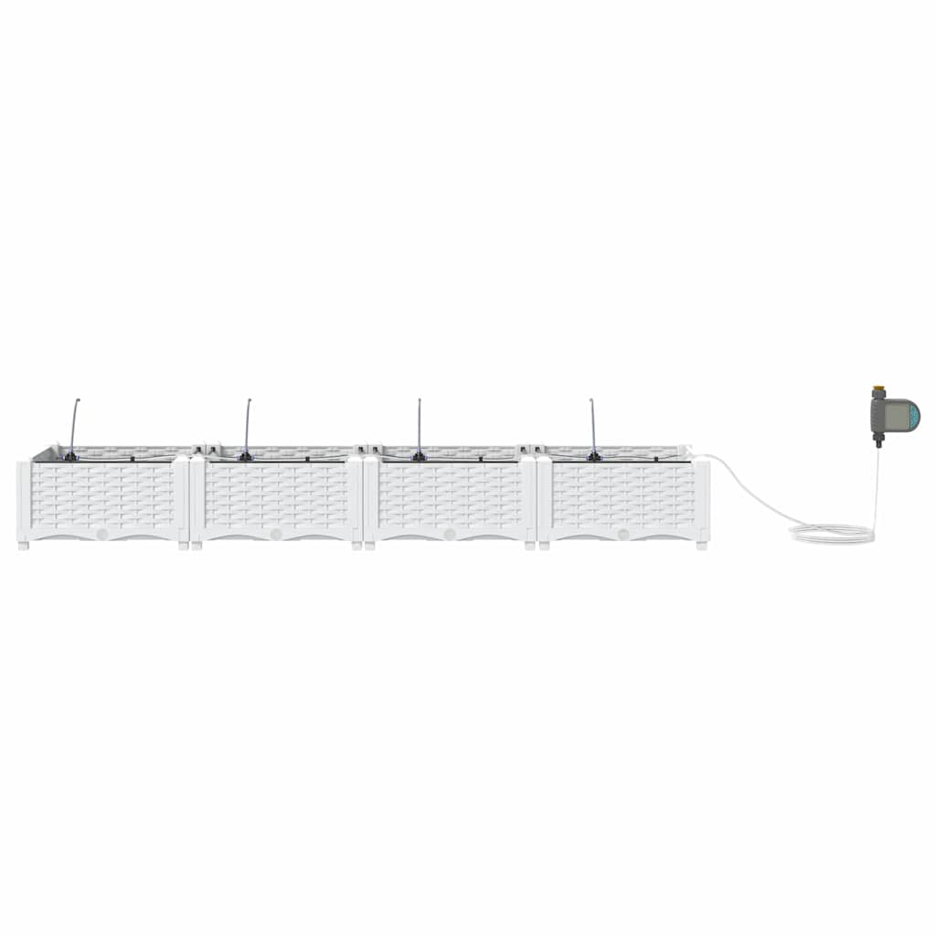 Vasos de Jardim Branco 160 x 40 x 22 cm Aço