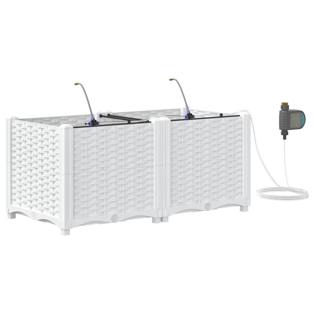 Vasos de Jardim Branco 80 x 40 x 37.5 cm Aço