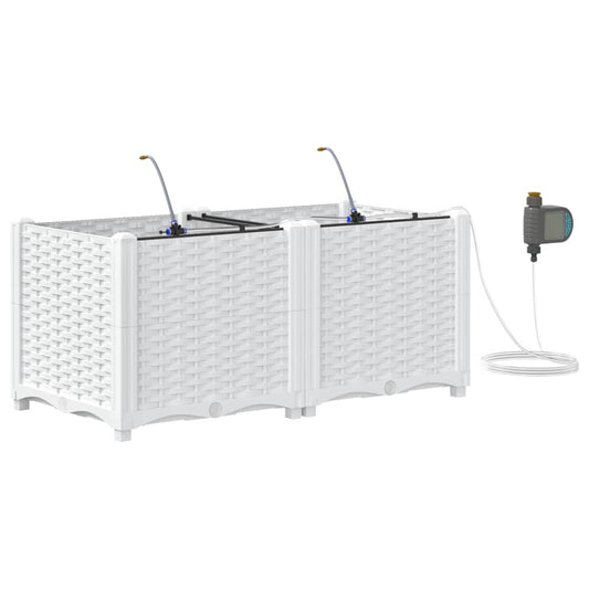 Vasos de Jardim Branco 80 x 40 x 37.5 cm Aço