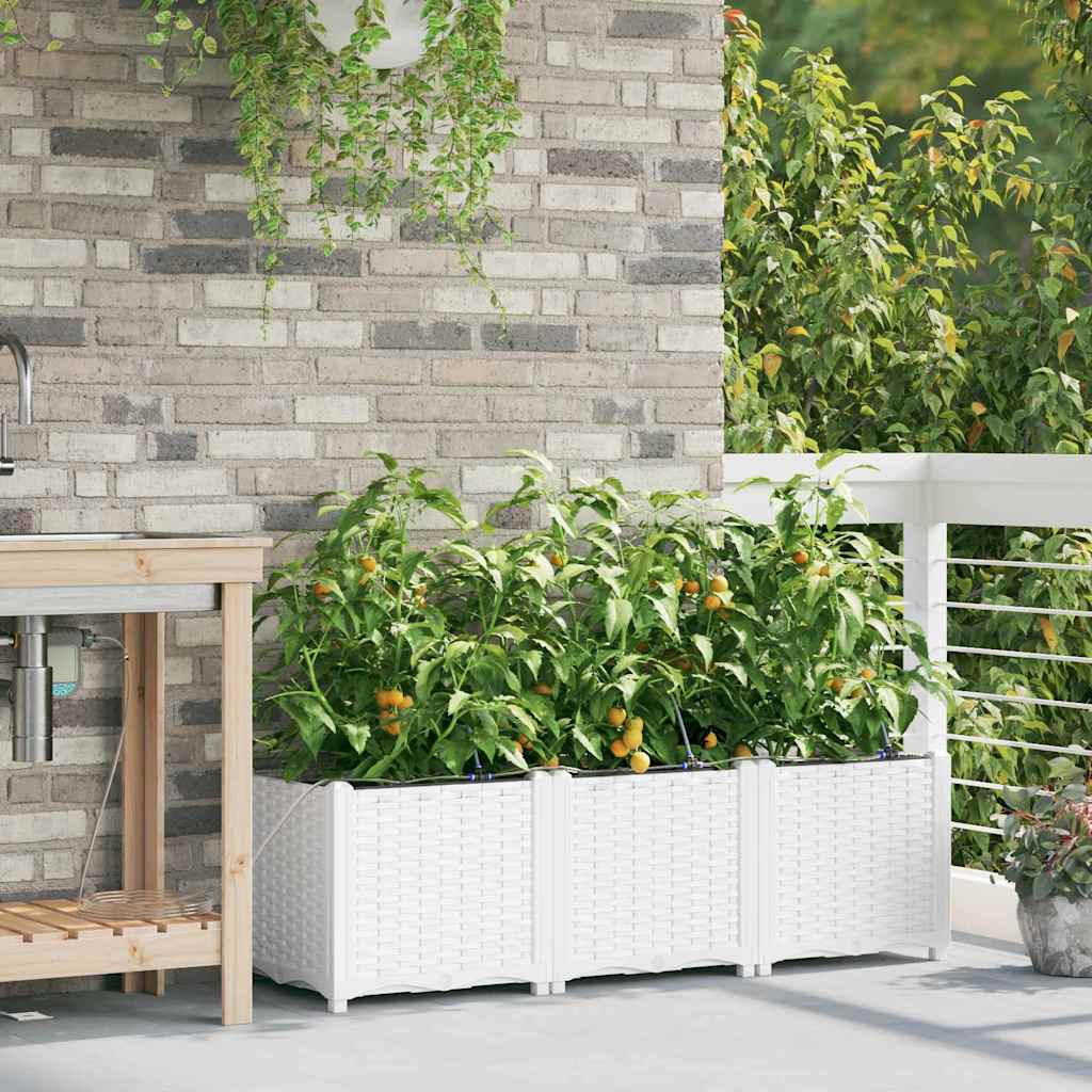 Vasos de Jardim Branco 120 x 40 x 37.5 cm Aço