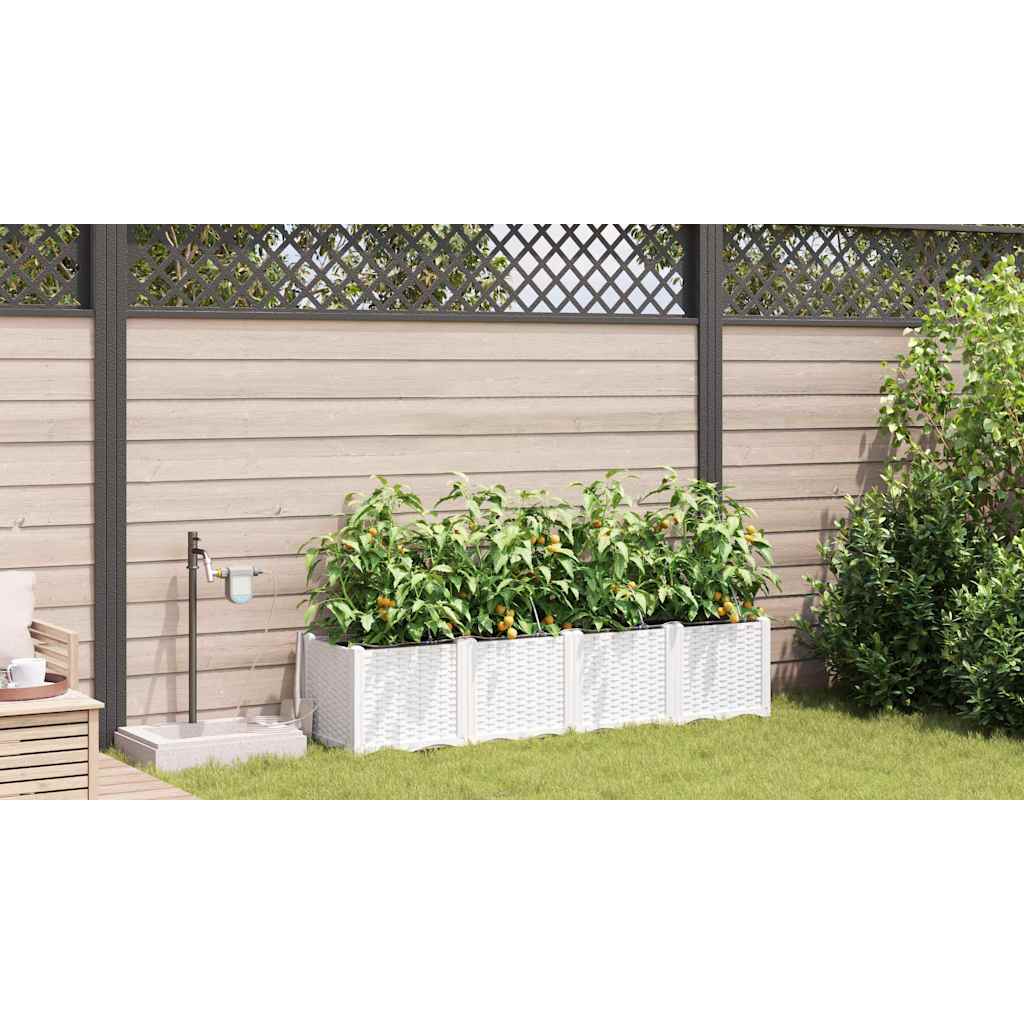 Vasos de Jardim Branco 160 x 40 x 37.5 cm Aço