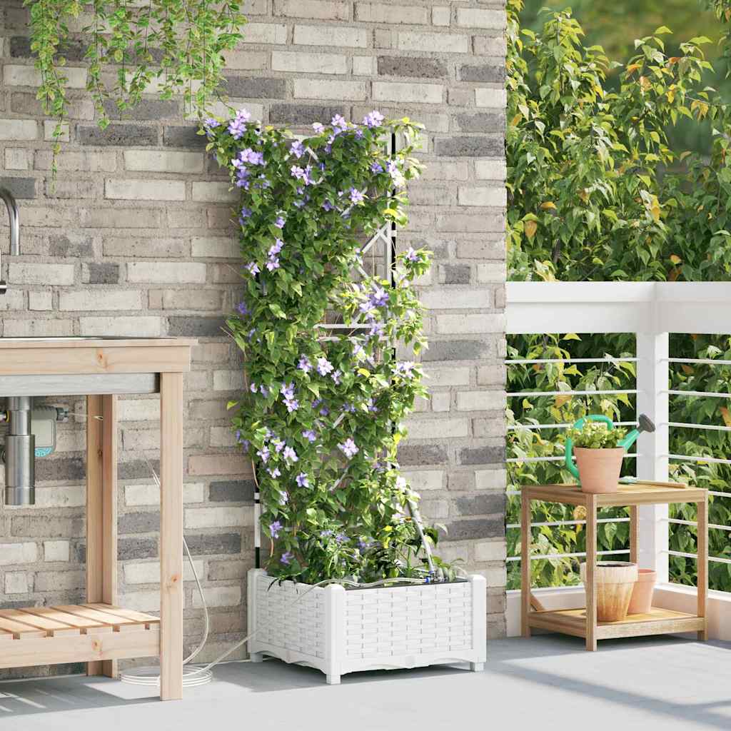 Vasos de Jardim Branco 40 x 40 x 126 cm Aço