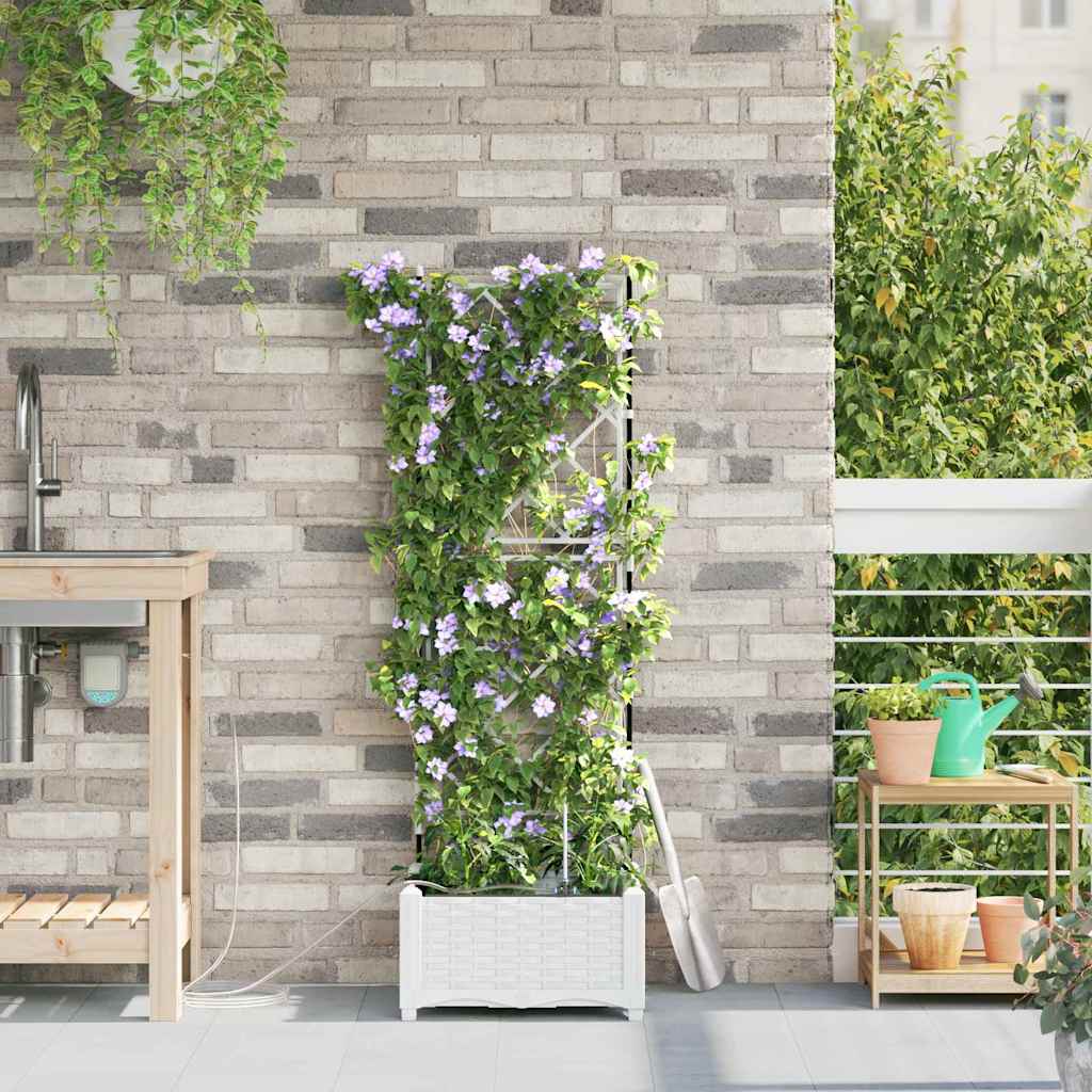 Vasos de Jardim Branco 40 x 40 x 126 cm Aço