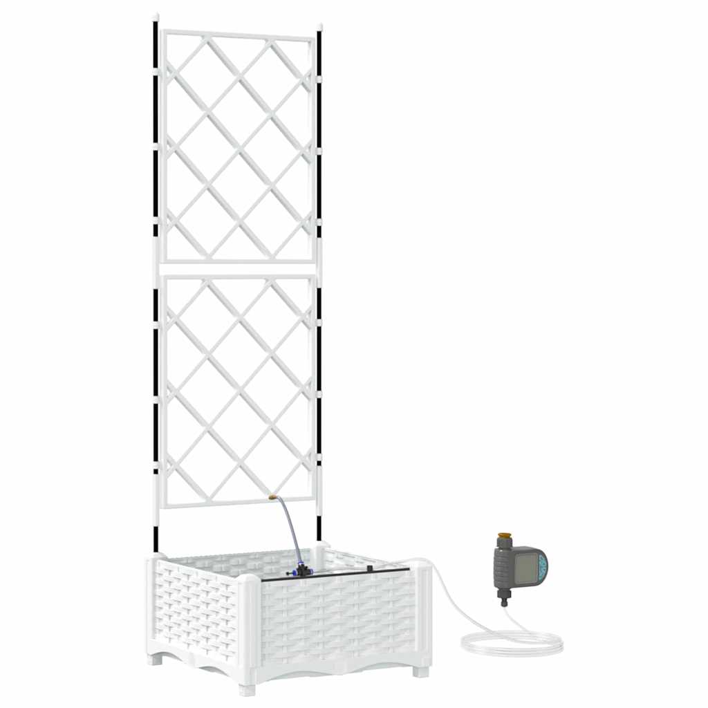 Vasos de Jardim Branco 40 x 40 x 126 cm Aço
