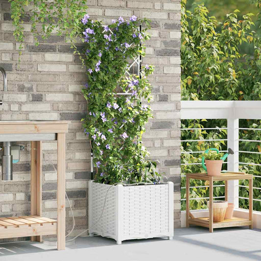 Vasos de Jardim Branco 40 x 40 x 142 cm Aço