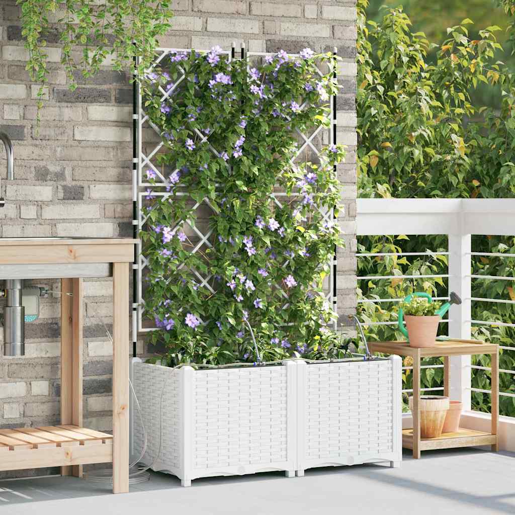 Vasos de Jardim Branco 80 x 40 x 142 cm Aço