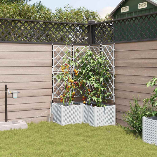 Vasos de Jardim Branco 80 x 80 x 142 cm Aço
