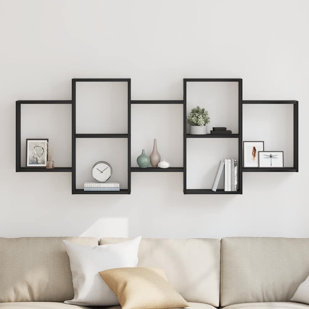 Prateleira de parede 159x18x65 cm deriv. madeira carvalho preto