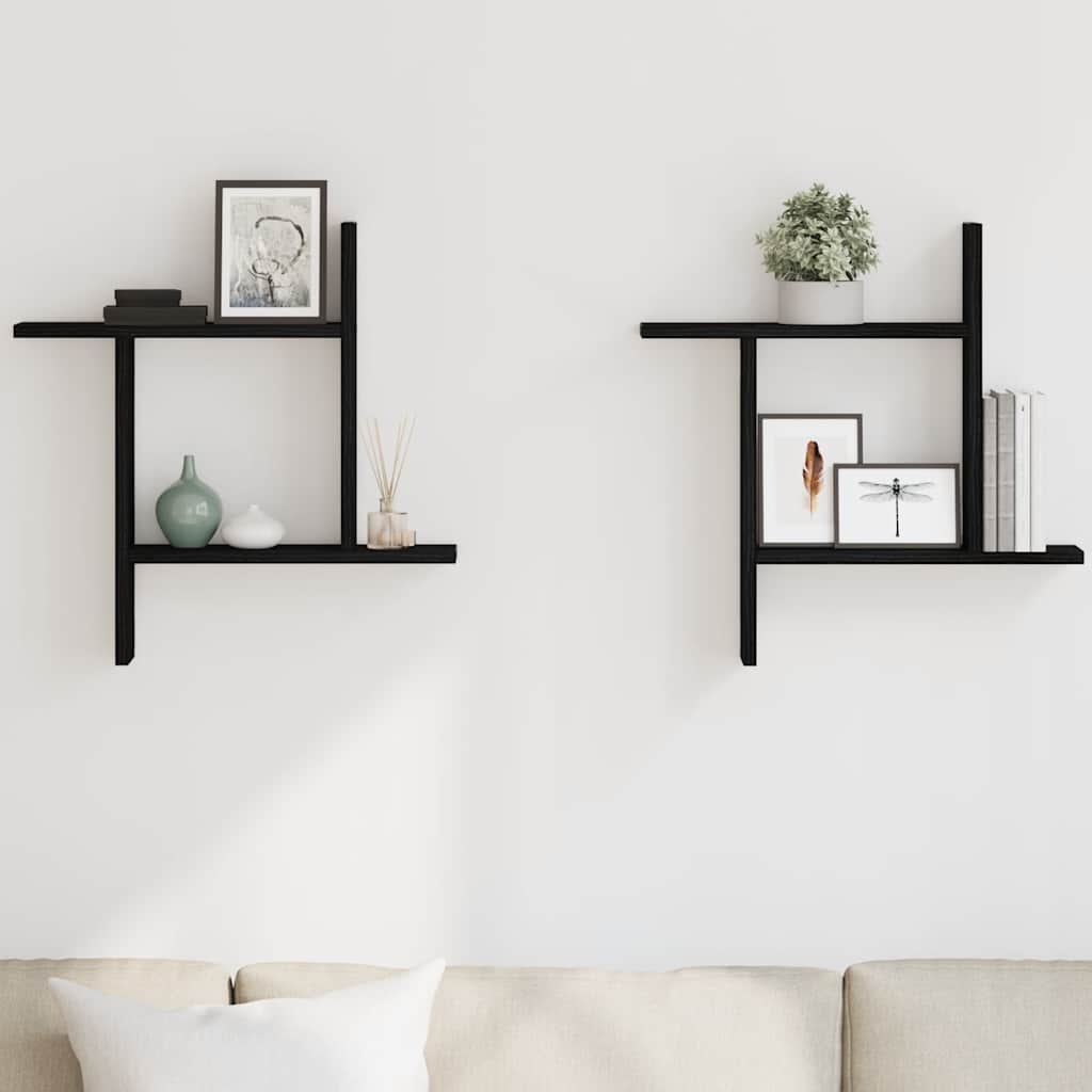 Estantes de parede 2 pcs 50x12x50 cm carvalho preto