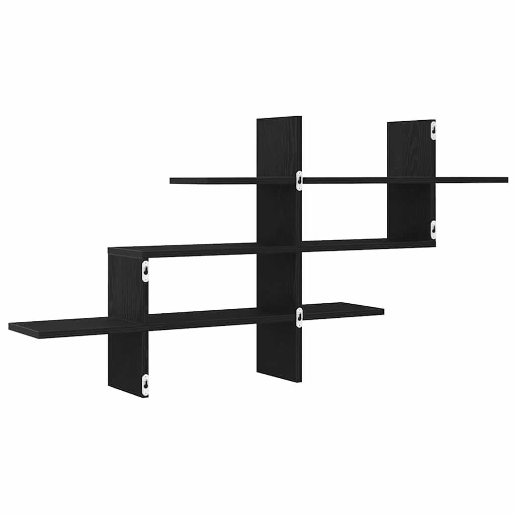 Prateleira de parede 124,5x18x60,5cm carvalho preto