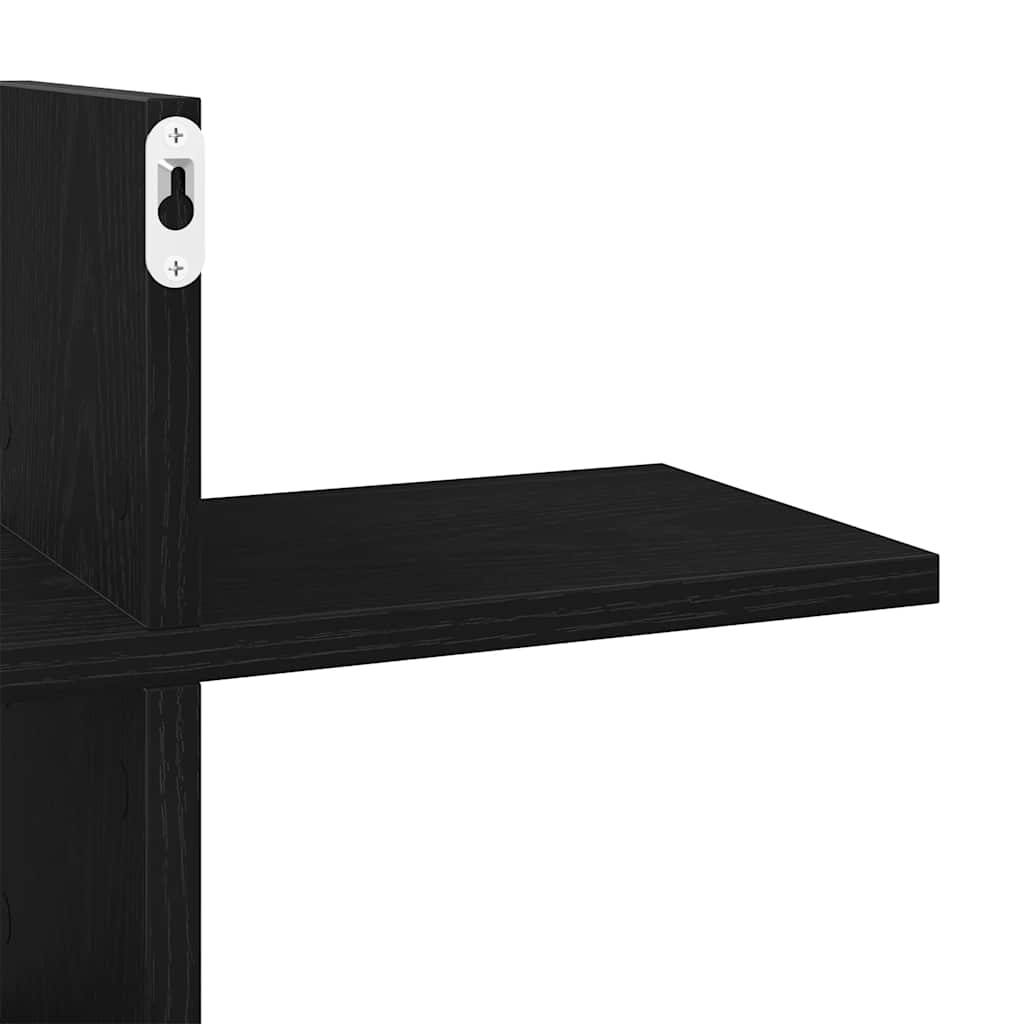 Prateleira de parede 124,5x18x60,5cm carvalho preto