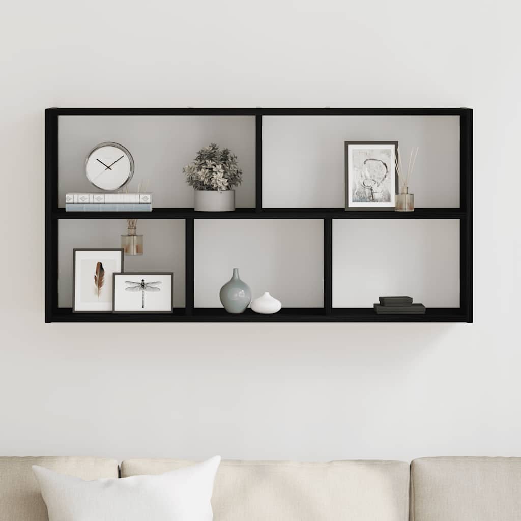 Prateleira de parede 100x25x50 cm deriv. madeira carvalho preto