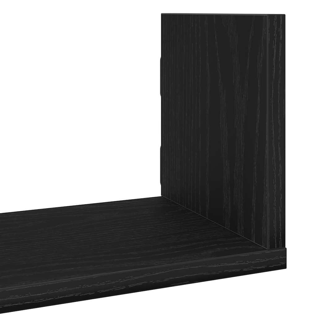 Prateleiras de parede 3 pcs deriv. de madeira carvalho preto