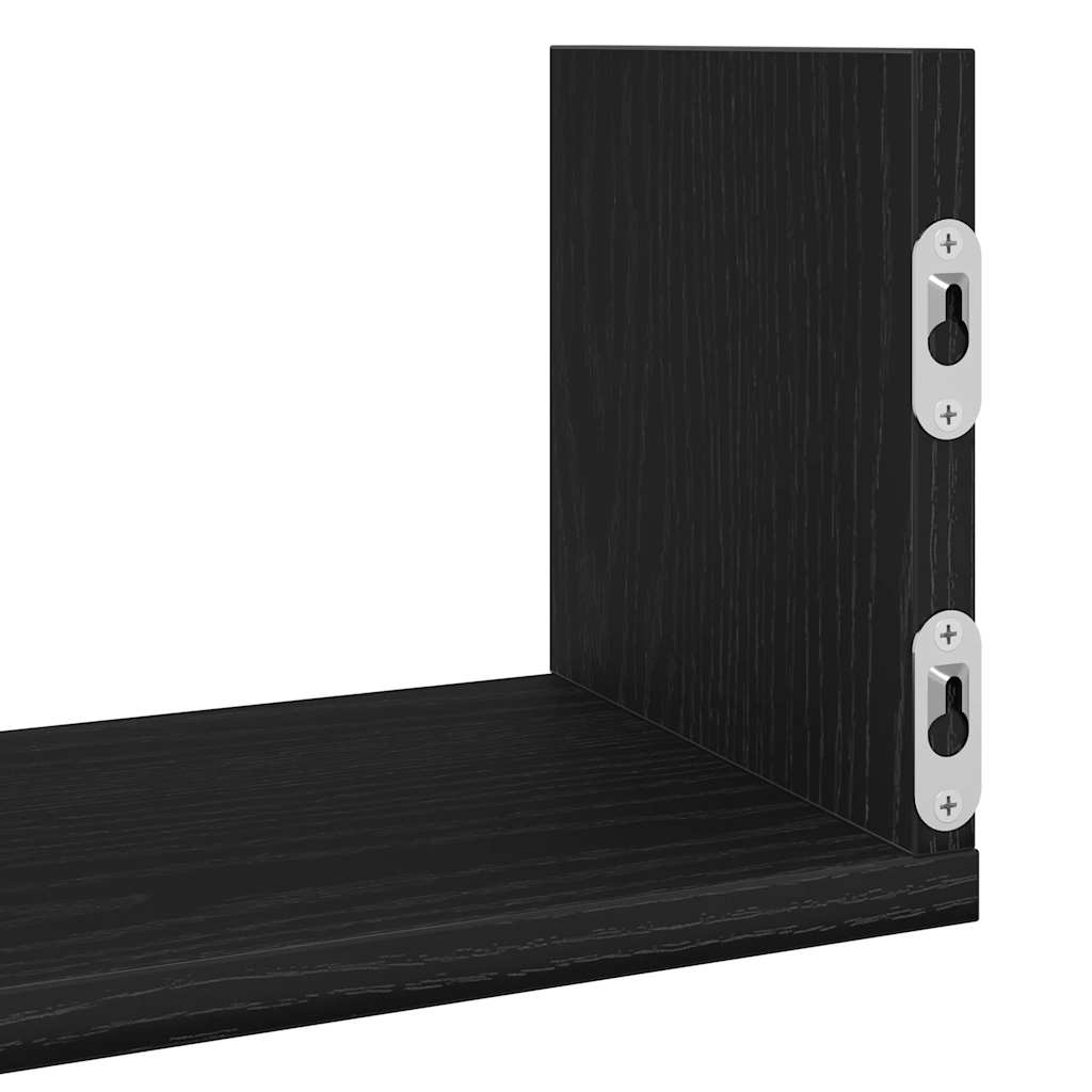 Prateleiras de parede 3 pcs deriv. de madeira carvalho preto