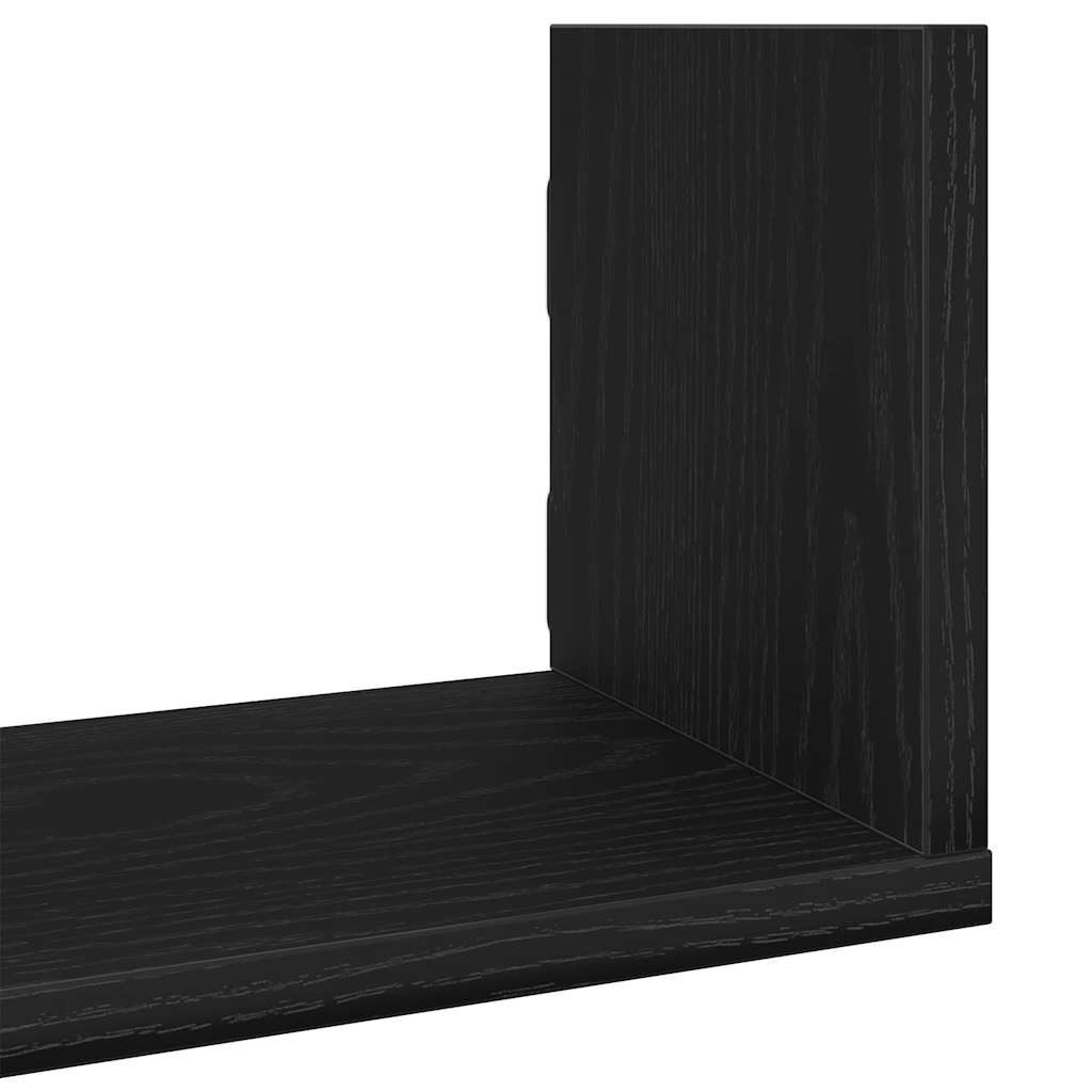 Prateleiras de parede 3 pcs deriv. de madeira carvalho preto