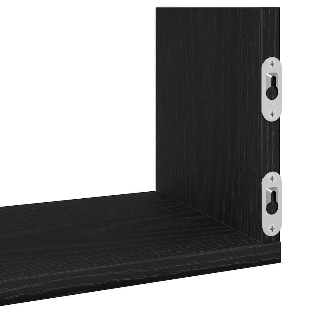 Prateleiras de parede 3 pcs deriv. de madeira carvalho preto