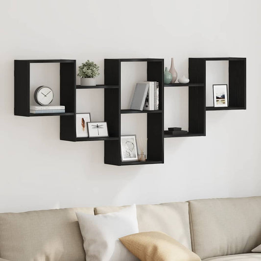 Prateleira de parede 159x18x66 cm deriv. madeira carvalho preto