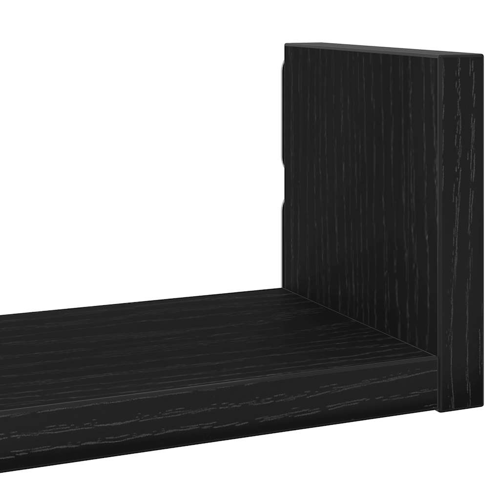 Prateleiras parede 3 pcs derivados madeira carvalho preto
