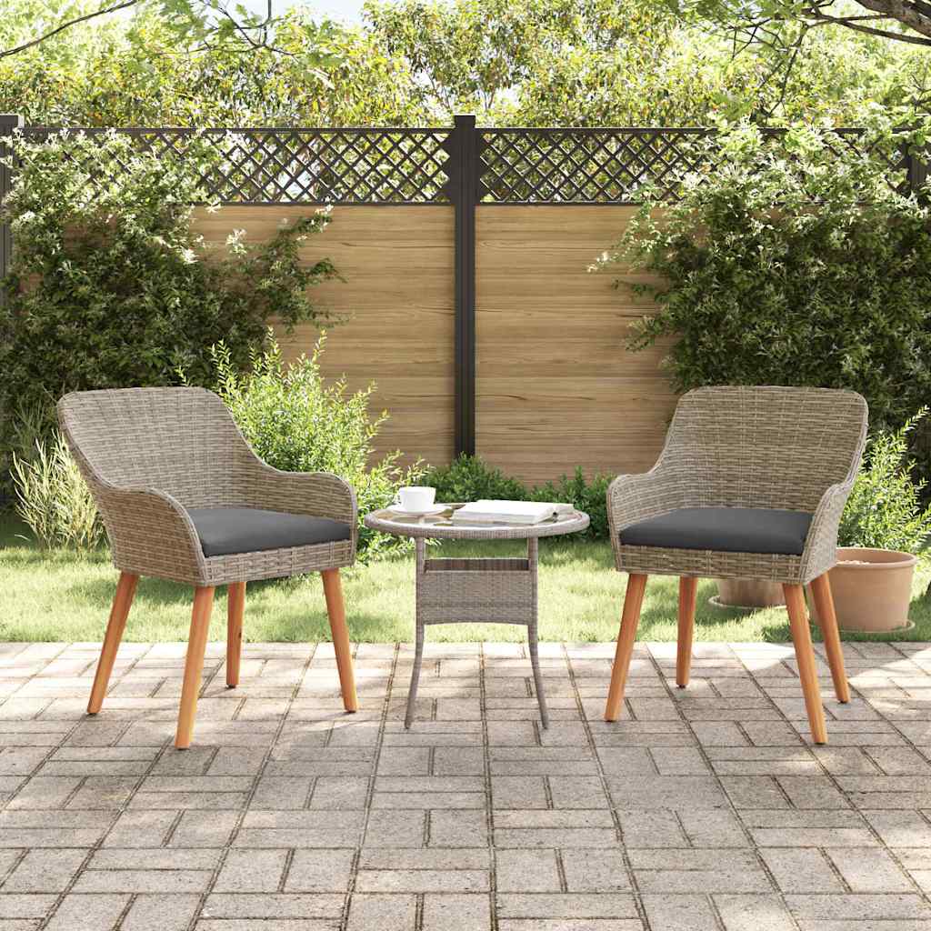 Cadeira de Jardim 2 pcs Preto 55 x 62,5 x 82cm vime PE