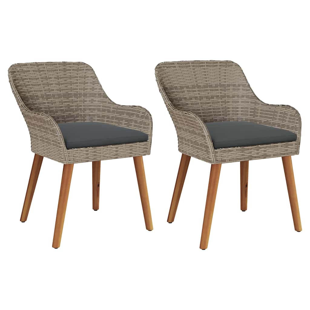 Cadeira de Jardim 2 pcs Preto 55 x 62,5 x 82cm vime PE