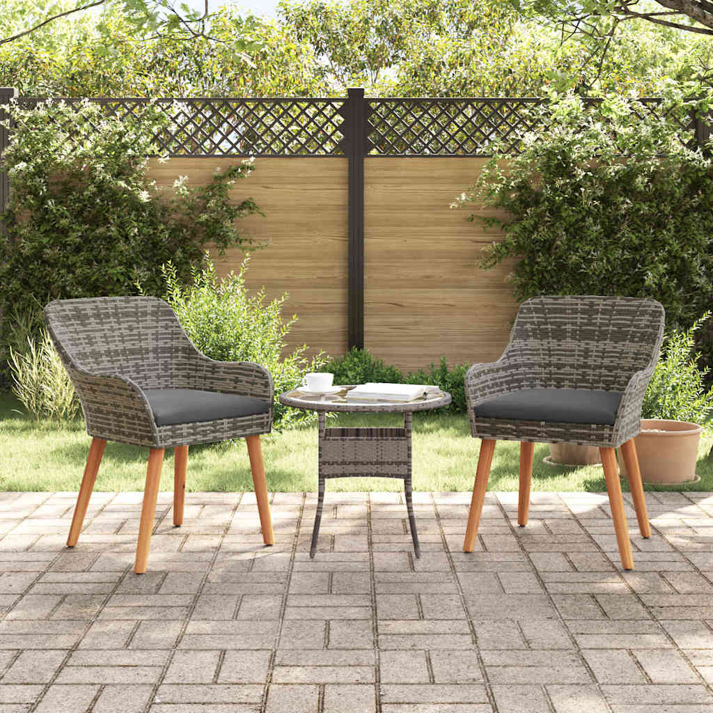 Cadeira de Jardim 2 pcs Cinzeto 55 x 62,5 x 82cm vime PE