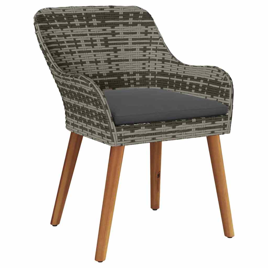 Cadeira de Jardim 2 pcs Cinzeto 55 x 62,5 x 82cm vime PE